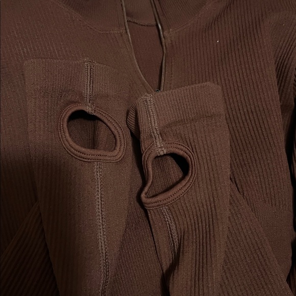 Women's Brown Ribbed Active Set - Picture 7 of 10